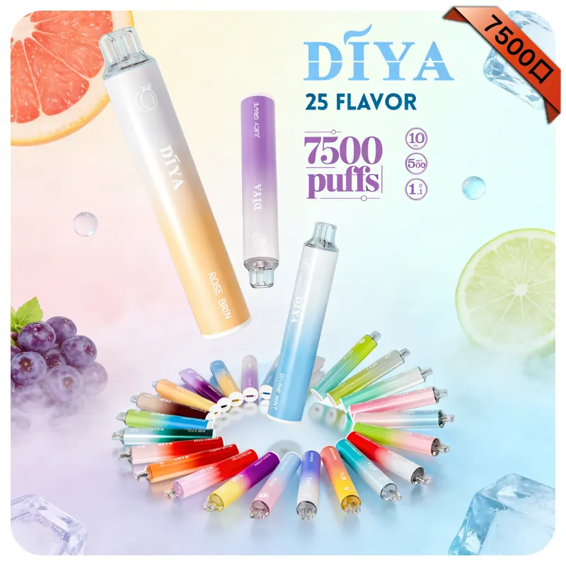 imgi_173_DIYA-7500-Puffs.webp DIYA 叮啞 7500口 拋棄式電子煙 | 13ml 透明油倉 | 1.2Ω 網狀線圈 台灣現貨 7-11 貨到付款:圖片 1